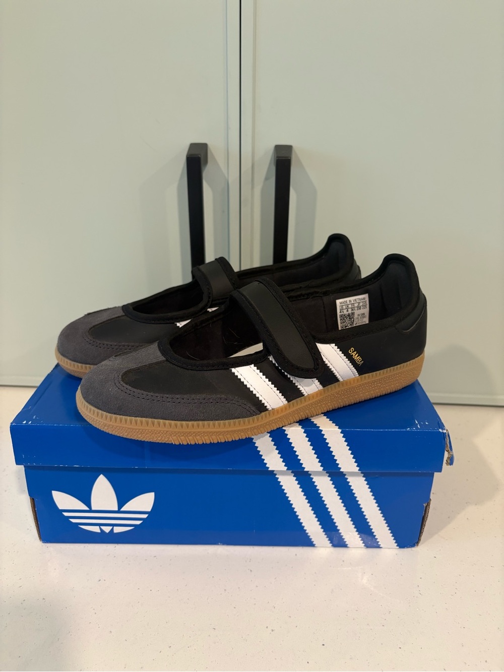 Adidas Samba Mary-Jane Sneakers in Black, Gray and White size US 6 / 6.5